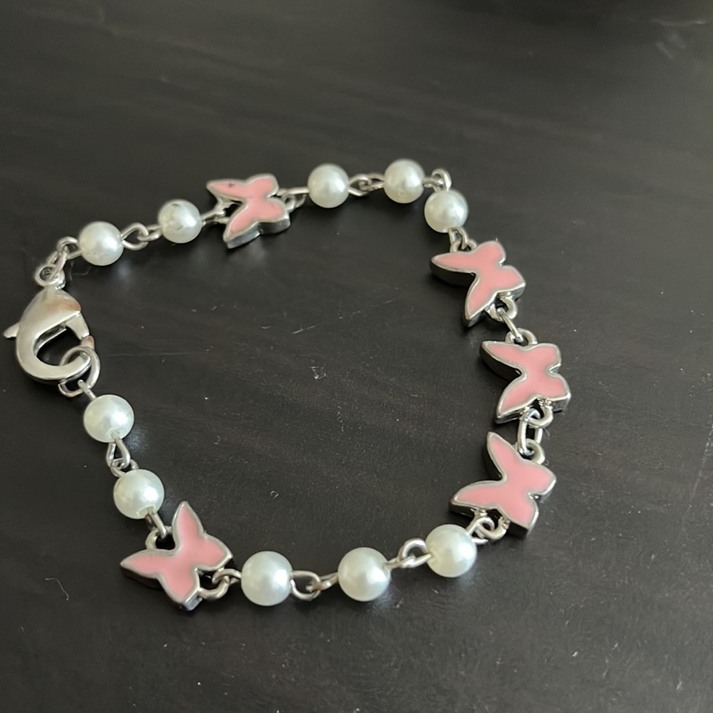 uo pearl enamel icon bracelet